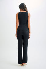 Ridley Knit Tank Top With Split - Black