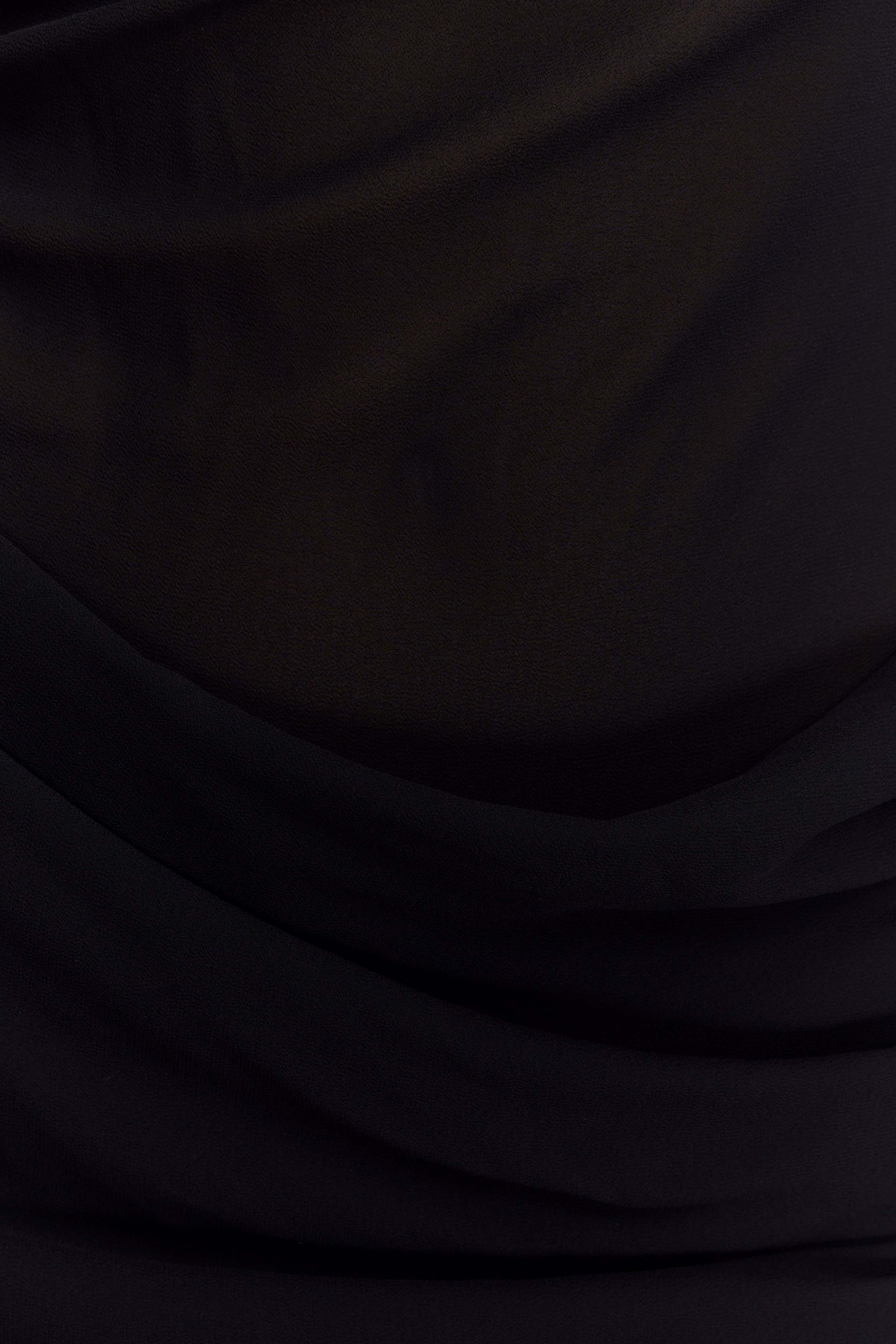 Daria Draped Chiffon Maxi Dress - Black