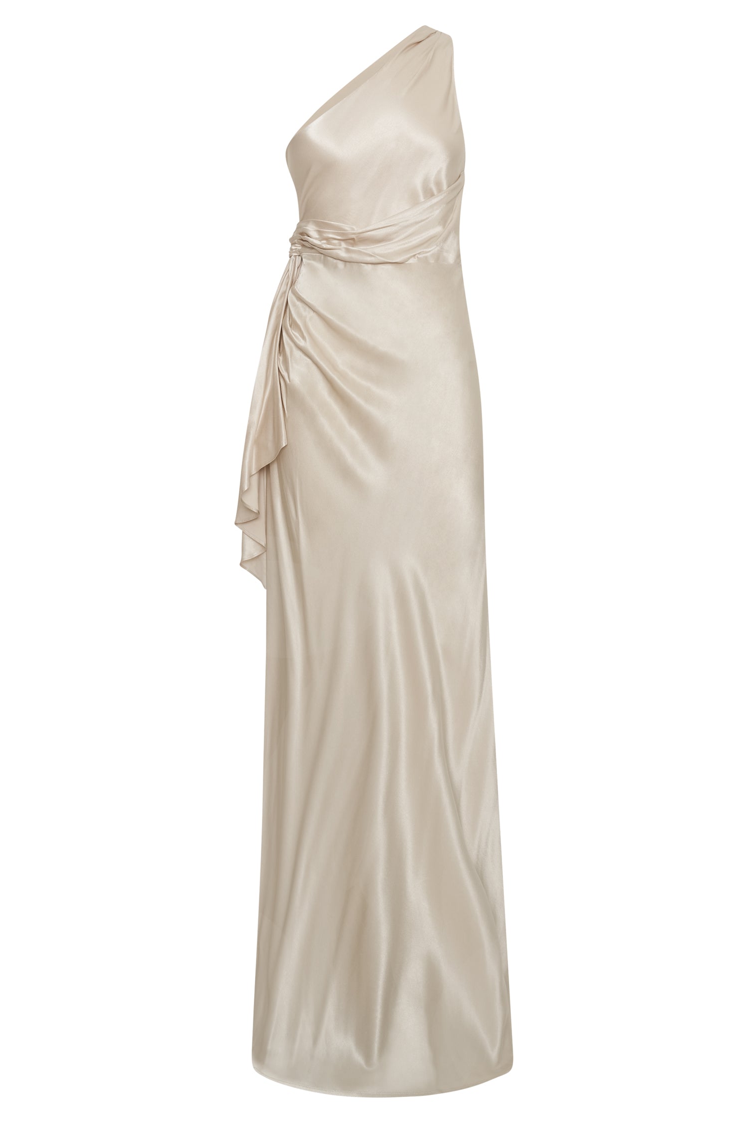 Calliope One Shoulder Maxi Dress - Blush Gold